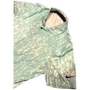 Nike Men's Small Dri-FIT Vapor Golf Polo Green/Blue Digital Camouflage Graphic